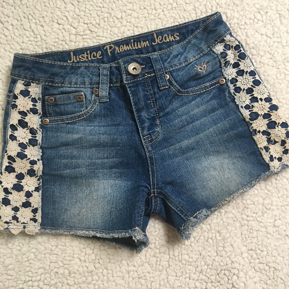 Like New Justice Lace Jean Shorts